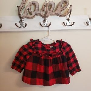 Gap Buffalo Plaid infant top sz 3 to 6 months nwot